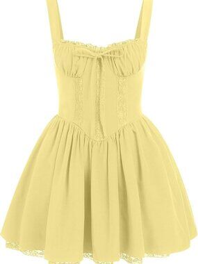 Women's Corset Dress Floral Mini Sexy Spaghetti Straps Low Cut Lace Short Dress